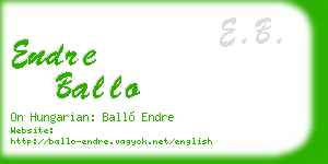 endre ballo business card